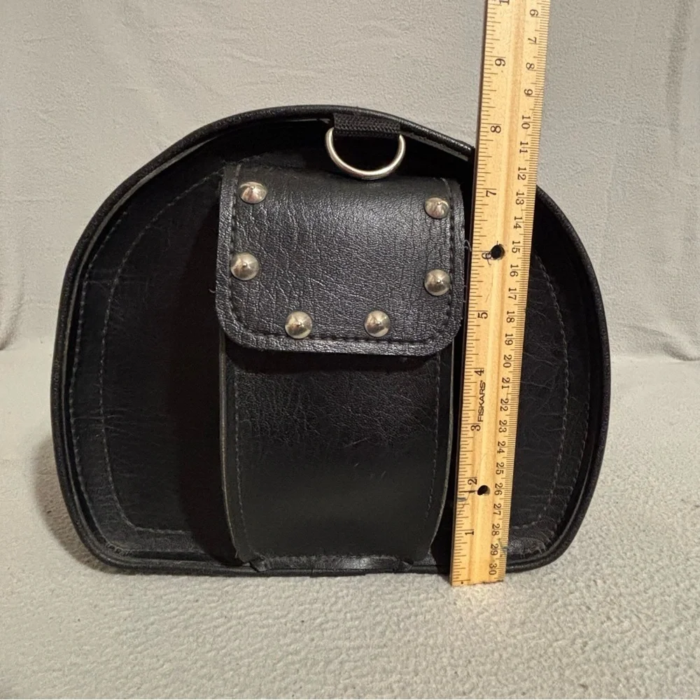 River Road Spacy Black Motorcycle Handlebar Studded Tool Travel Case Bag